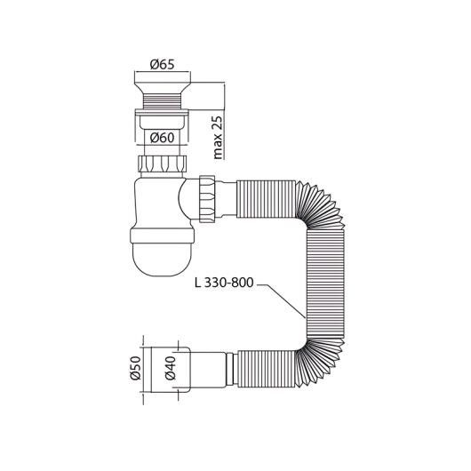 Сифон для умывальника MIXXUS SU-06-A 1 1/2"x40 с пластиковым выпуском (MI8183) купить в САНН Одесса