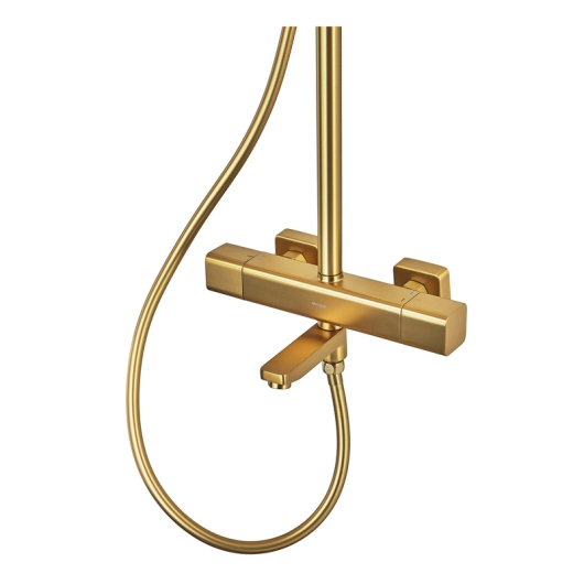 Душевая колонна MIXXUS PREMIUM VIRGO 009-J BRUSHED GOLD с термостат. смесителем, 3 функции (Цвет матовое золото) (MI6649) купить в САНН Одесса, изображение 4