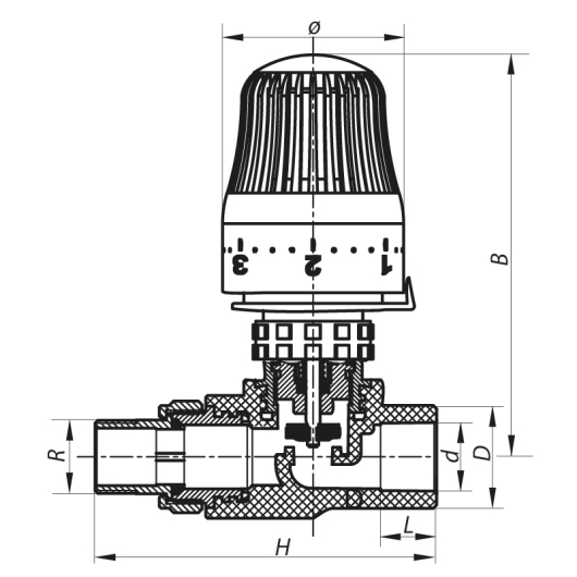 Кран термостатический с термоголовкой прямой PPR 25x3/4 Koer K0156.PRO (KP0199) купить в САНН Одесса