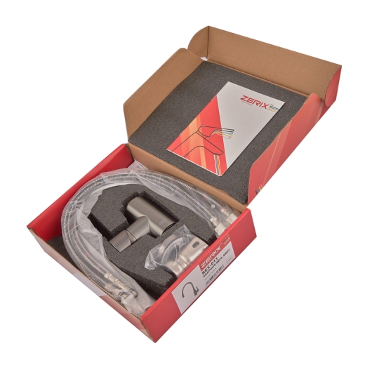 Смеситель для кухни ZERIX REX-011 GRAPHITE REFL.GREY из нерж. стали (Цвет графит+силиконовый излив серый) (ZX6130) купить в САНН Одесса, изображение 3