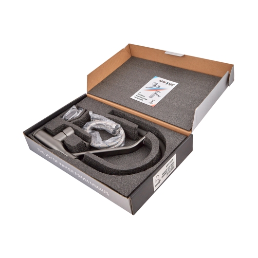 Смеситель для кухни MIXXUS PREMIUM GRAVITY 017 NUT GRAPHITE REFL.GRAY (Цвет графит+силик. излив cерый) (MI8409) купить в САНН Одесса