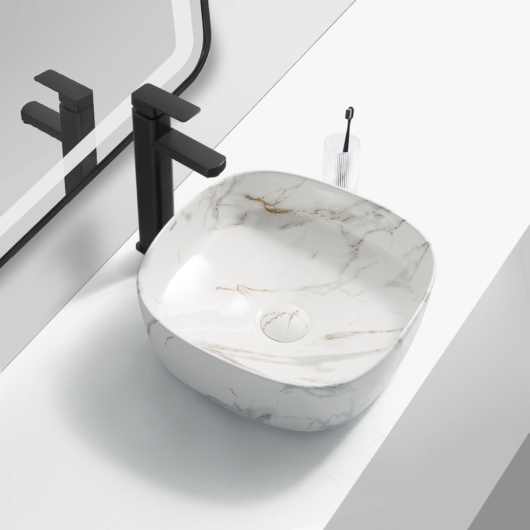 Раковина накладная MIXXUS PREMIUM DIVERSE-0104 MARBLE 370х370х135mm (MP6537) купить в САНН Одесса, изображение 2