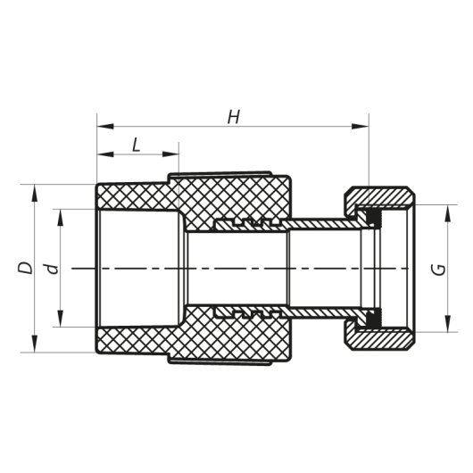 Муфта с накидной гайкой 32x1F PPR Koer K0143.PRO (KP0180) купить в САНН Одесса