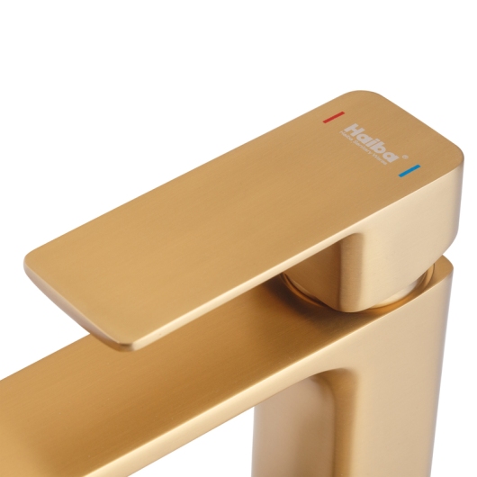 Смеситель для умывальника высокий HAIBA KUBUS 001 HIGH NUT BRUSHED GOLD (Цвет матовое золото) (HB9623) купить в САНН Одесса