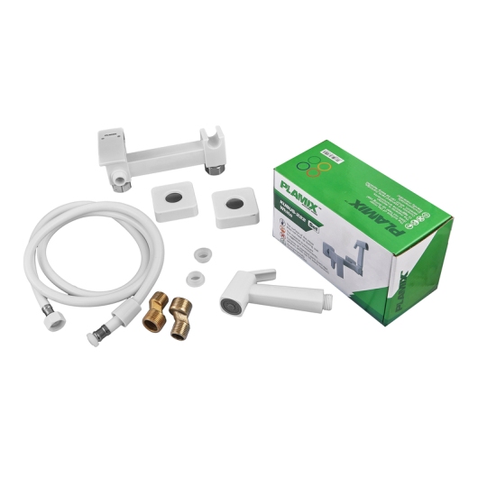 Смеситель для гигиенического душа PLAMIX KUBUS-222 SET WHITE (со шлангом и воронкой) (PM0744) купить в САНН Одесса, изображение 2