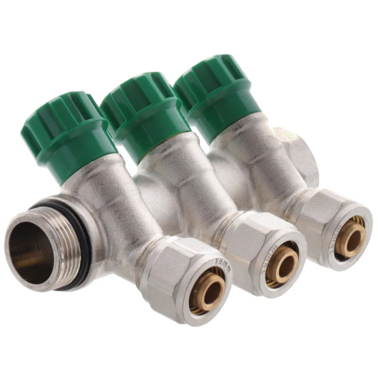 Коллектор теплого пола с фитингом Koer KR.1123-3 3/4”x3 ways (KR2830) купить в САНН Одесса, изображение 3