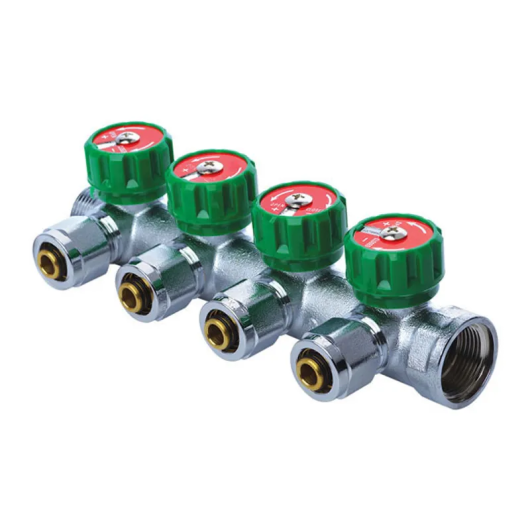 Коллектор теплого пола 4 контура Koer KR.1122-4 1”x4 ways (KR2655) купить в САНН Одесса, изображение 2