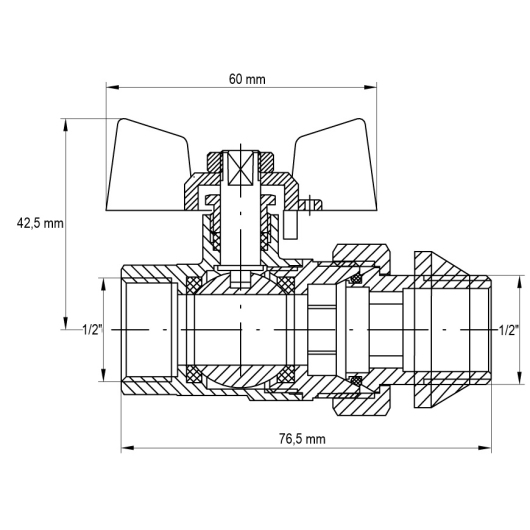 Кран с американкой 1/2" "антипротечка" (Koer KR.227.W-Gi) белый (KR0190) купить в САНН Одесса