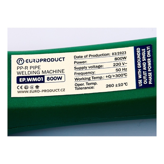 Паяльник для PPR труб Europroduct EP.WM01 (плоские насадки) 20/40mm (EP6091) купить в САНН Одесса