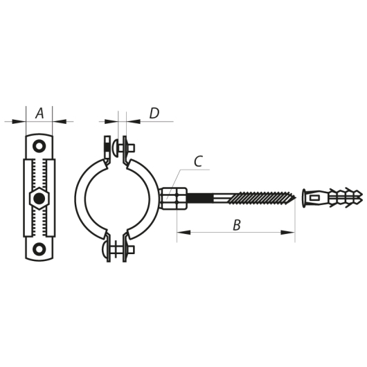 Хомут трубный оцинкованный Koer KCB.10.G 4" (110-118) серый (KR2792) купить в САНН Одесса