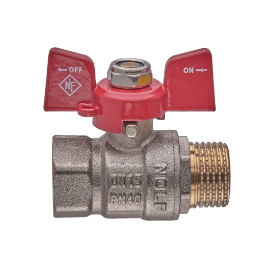 Кран шаровой Nolf classic NFC.721-06-1/2" FM ГШБ, ручка "бабочка" красная (NF3126) купить в САНН Одесса