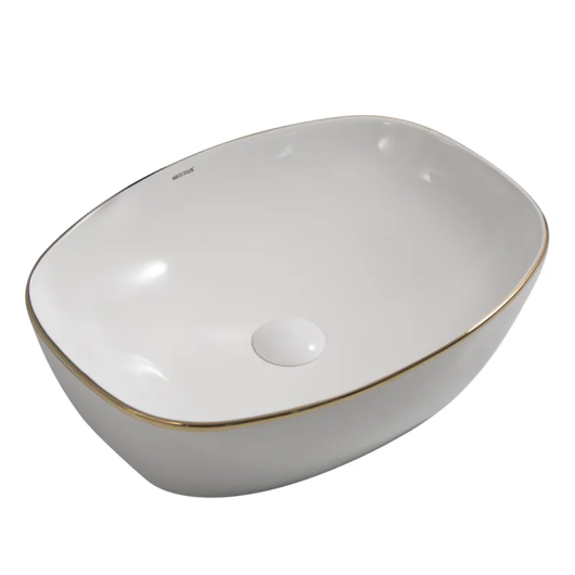 Раковина накладная MIXXUS PREMIUM DIVERSE-0109 EDGE GOLD 500х380х140mm (MP6548) купить в САНН Одесса, изображение 3