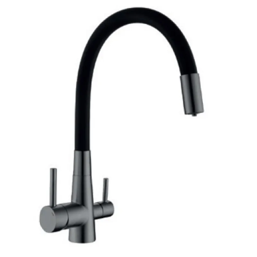 Змішувач для кухні Mixxus SUS-021 GRAPHITE REFL.BLACK з нерж.ст.SUS304 з вих.для пит.води (MI6215) купить в САНН Одесса