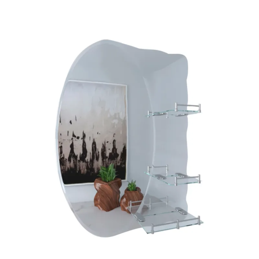 Зеркало настенное ZERIX SOLO MOZ01-65x85x10 ассиметичное с 3-мя полками (ZX5625) купить в САНН Одесса, изображение 4