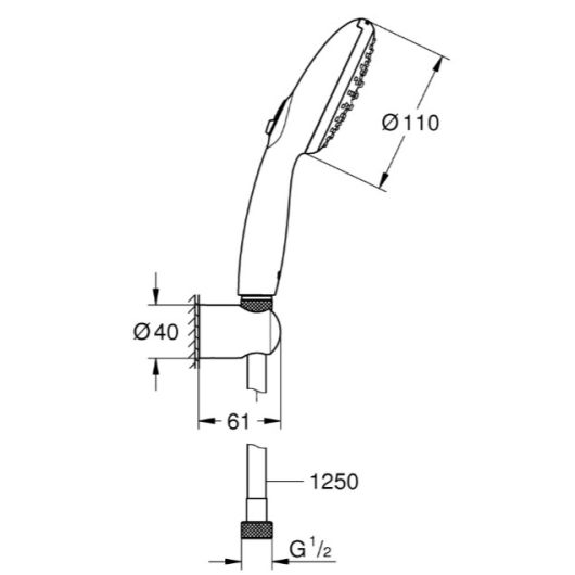 Душевой набор Grohe Tempesta 110, 2 режима струи (Rain, Jet) (261642433) купить в САНН Одесса