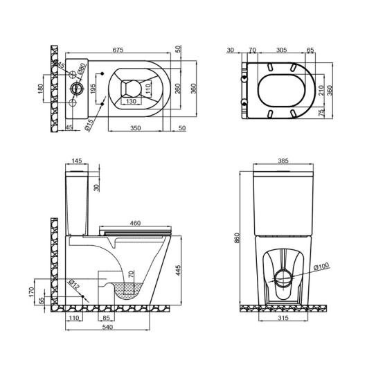 Бачок для унитаза-компакта MIXXUS PREMIUM BEVEL-0402-R TANK 430x390x140 в комплекте со сливной арматурой (MI8327) купить в САНН Одесса, изображение 4