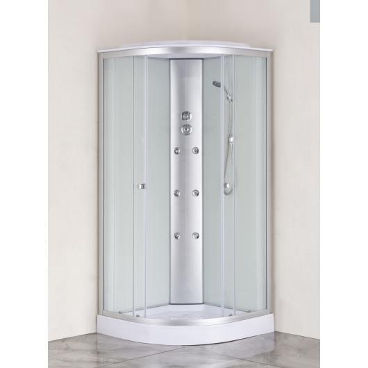 Бокс душевой с гидромассажем с низким поддоном MIXXUS STRONG SBH02-90x90x215-FB SATIN матовое стекло 4мм (MI6890) купить в САНН Одесса, изображение 2
