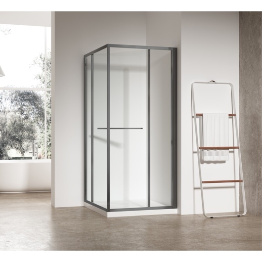 Душевая кабина без поддона KOER SR SC09-90x90x200-L-TR-07 прозрачное стекло EASY CLEAN 6мм графит (KR5685) купить в САНН Одесса, изображение 4