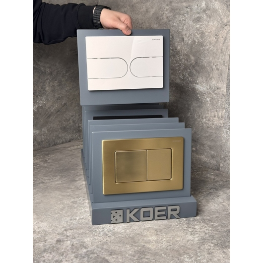 Панель смыва KOER KT-0604-03 240x160x10mm пластиковая, кнопка округленная (цвет белый) (KR5322) купить в САНН Одесса