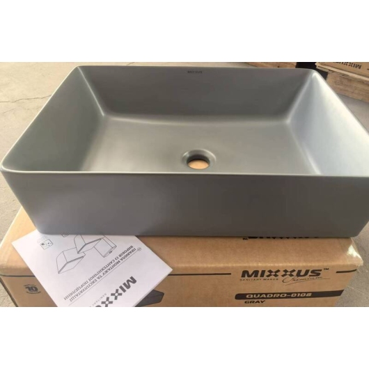 Раковина накладная MIXXUS PREMIUM QUADRO-0108 GRAY 550x390x145mm (MP6652) купить в САНН Одесса, изображение 2