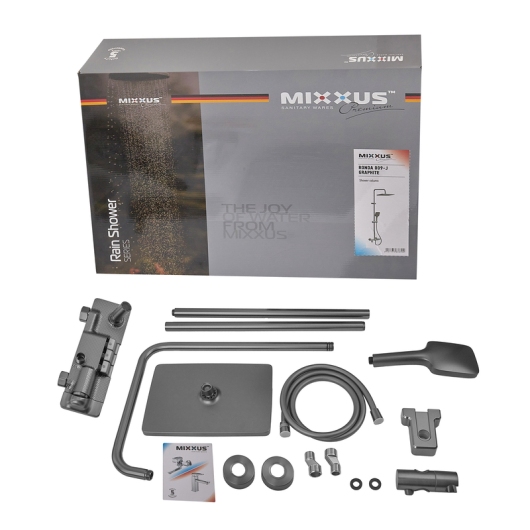 Душевая колонна со смесителем MIXXUS PREMIUM RONDA 009-J GRAPHITE (цвет графит) (MI8387) купить в САНН Одесса, изображение 3