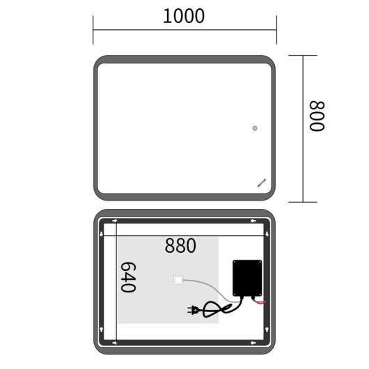 Зеркало MIXXUS PREMIUM OLIVARY MR19-100x80-REVERSE с LED Touch, Anti-fog, димером (3-6,5kK) (MP6629) купить в САНН Одесса, изображение 4