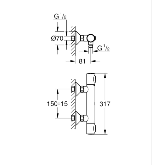 Термостат для душа Grohe Grohtherm 500 (347932430) купить в САНН Одесса, изображение 2