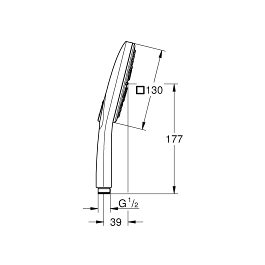 Ручной душ, 3 режима струи Grohe Rainshower 130 Cube (26582000) купить в САНН Одесса, изображение 4