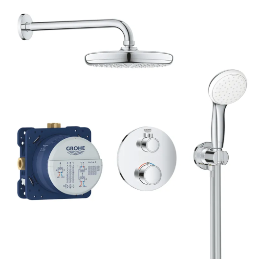 Душевая система скрытого монтажа с термостатом Grohe Grohtherm Convent. Concealed (34727000) купить в САНН Одесса, изображение 2