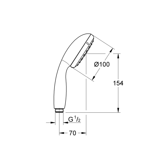 Ручной душ, 1 режим струи Grohe New Tempesta Classic (27852001) купить в САНН Одесса, изображение 4