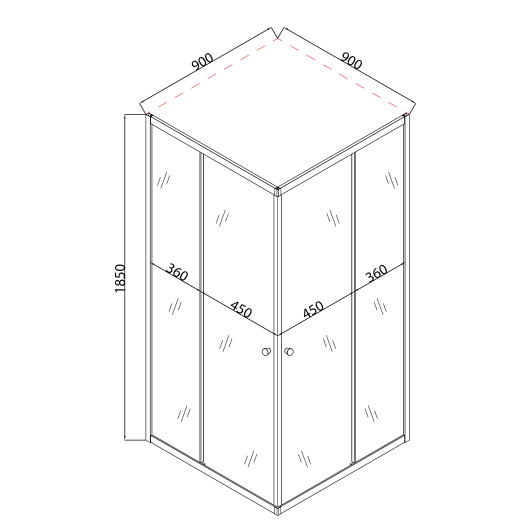 Душевая кабина без поддона MIXXUS CUBIC SC01-90x90x185-TR CHROME прозрачное стекло 4мм (MI6906) купить в САНН Одесса, изображение 3