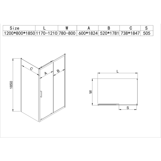 Душевая кабина без поддона MIXXUS HARD SC01-120x80x185-TR CHROME прозрачное стекло 5мм NEW (MI8369) купить в САНН Одесса, изображение 4