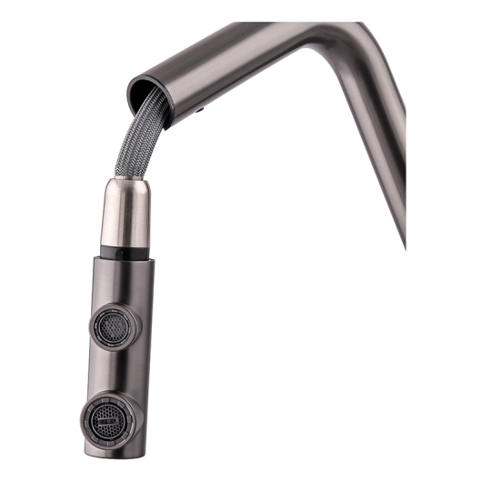 Смеситель кухонный на две воды Zerix LUX-024 Graphite с выдвижной лейкой (нерж. сталь) (ZX5557) купить в САНН Одесса, изображение 2