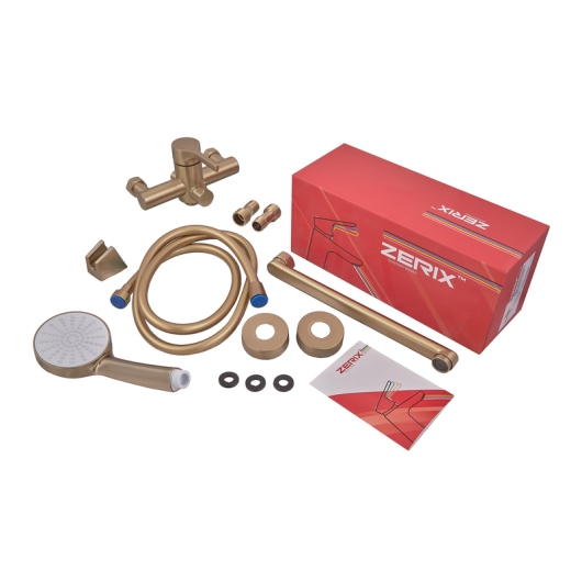 Смеситель для ванны ZERIX REX-006 (EURO) BRUSHED GOLD из нерж. стали (Цвет матовое золото) (ZX6119) купить в САНН Одесса