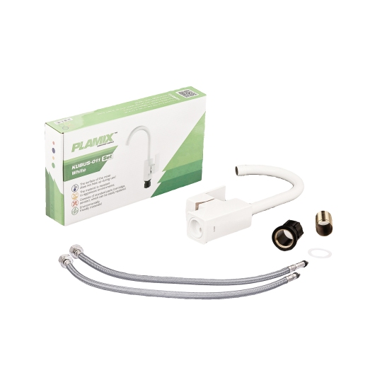 Змішувач для кухні Plamix Kubus-011 SET White (з підведенням) (PM0674) купить в САНН Одесса, изображение 4