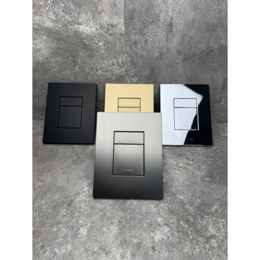 Панель смыва KOER KT-0607-12 157x198x3mm пластиковая, кнопка квадратная (цвет матовое золото) (KR5715) купить в САНН Одесса, изображение 2