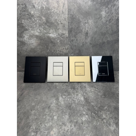 Панель смыва KOER KT-0607-12 157x198x3mm пластиковая, кнопка квадратная (цвет матовое золото) (KR5715) купить в САНН Одесса, изображение 3