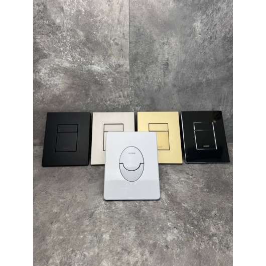 Панель смыва KOER KT-0607-12 157x198x3mm пластиковая, кнопка квадратная (цвет матовое золото) (KR5715) купить в САНН Одесса