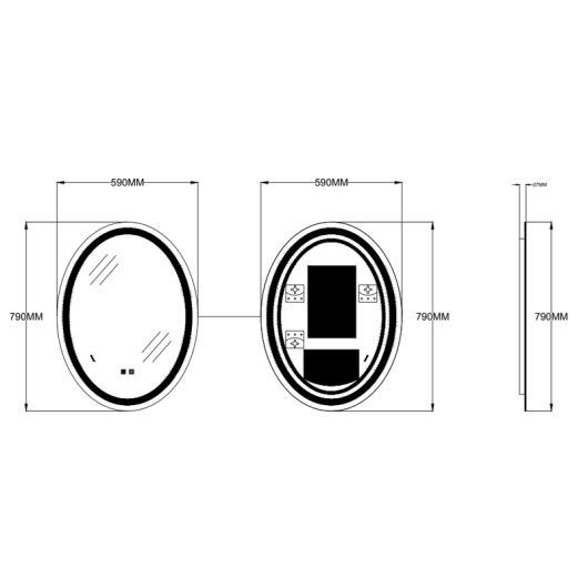 Зеркало ZERIX FUSION MV01-60x80-REVERSE с LED Touch, Anti-fog, димером, рег. яркости (ZX6068) купить в САНН Одесса, изображение 3