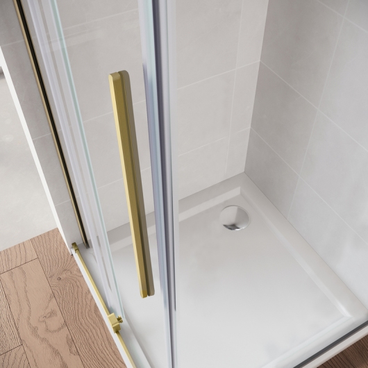 Дверь в нишу Walk-In раздвижная KOER SR SD07-120x200-R-TR-12 прозрачное стекло EASY CLEAN 8мм матовое золото (KR5774) купить в САНН Одесса