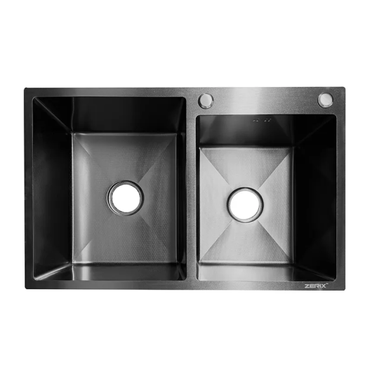 Мойка из нержавеющей стали ZERIX ZH7850-D DECOR GRAPHITE (3.0/0.8) (цвет графит) (ZX6195) купить в САНН Одесса