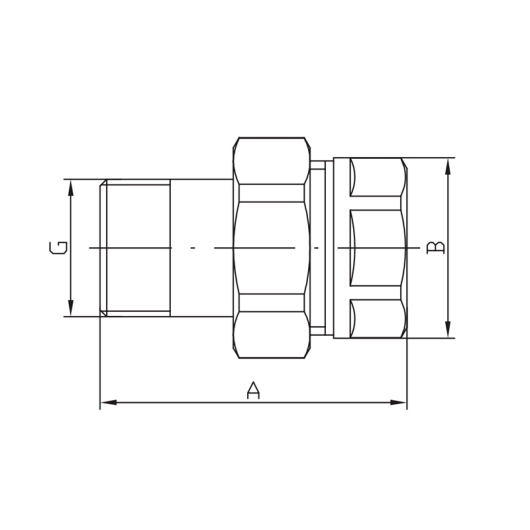Сгон американка прямой, без никеля Koer KR.341.WN - 1/2" (KR4736) купить в САНН Одесса
