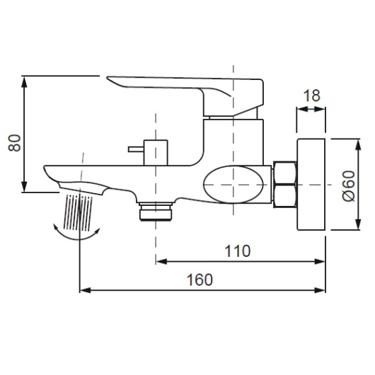Смеситель для ванны с коротким изливом KOER KB-40028-12 (Цвет матовое золото) (KR5307) купить в САНН Одесса