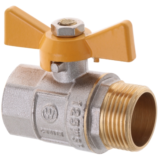 Кран шаровой Waterpro WP607-20FMW-Y - 3/4" FMW ГШМ YELLOW, ручка "бабочка" желтая (WP2892) купить в САНН Одесса