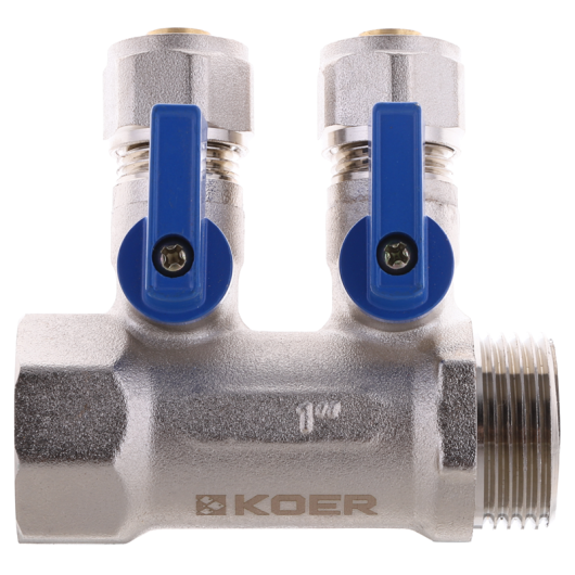 Коллектор теплого пола Koer KR.1126-2 1”x2 ways (KR2838) купить в САНН Одесса, изображение 2