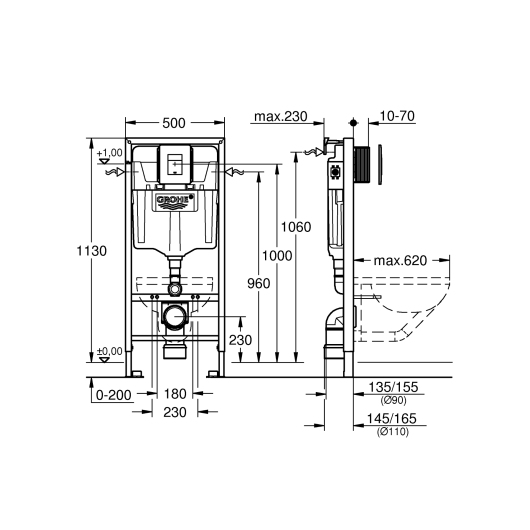 Установочный комплект 5 в 1 Grohe Rapid (39449000) купить в САНН Одесса