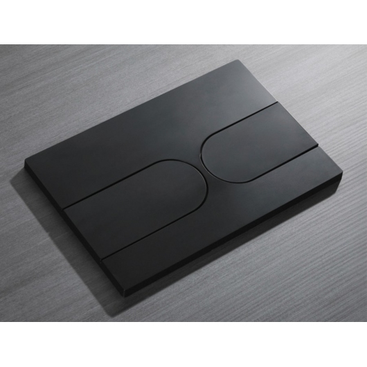 Панель смыва KOER KT-0604-05 240x160x10mm пластиковая, кнопка округленная (цвет черный матовый) (KR5324) купить в САНН Одесса, изображение 2