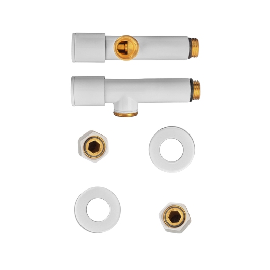 Комплект кранов для полотенцесушителя угловой M1/2''xM1/2'' удлиненный KOER KR.SET.534 WHITE (KR5843) купить в САНН Одесса, изображение 4