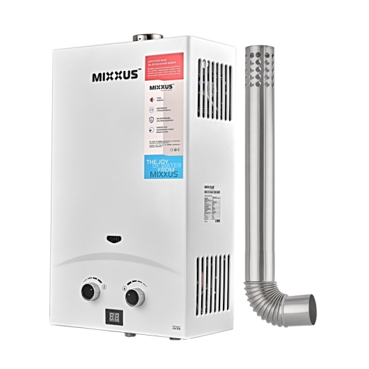 Газовая колонка Mixxus GWH-0710 BASIC TURBO WHITE турбированная 10 л/мин (WH0028) купить в САНН Одесса, изображение 4
