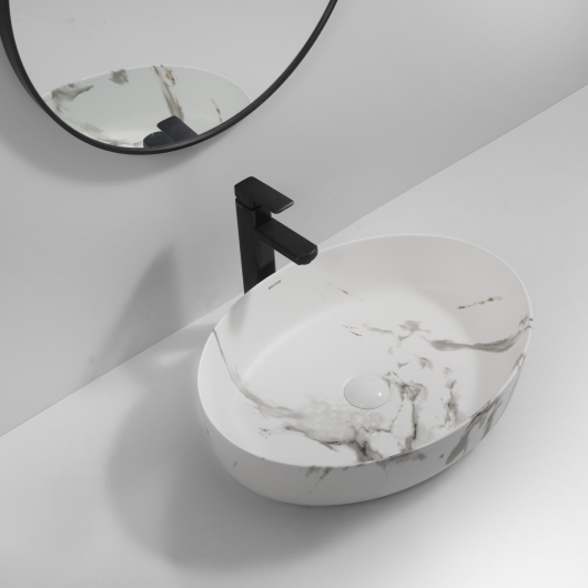 Раковина накладная MIXXUS PREMIUM ELLIPSE-0104 MARBLE 550х415х140mm (MP6554) купить в САНН Одесса, изображение 3
